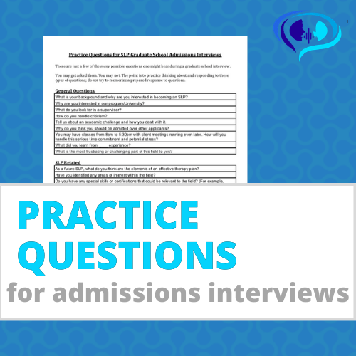 Practice Questions for SLP interview